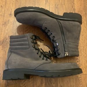 Aquatalia Men’s Grey Suede Lace Up Boots Weatherproof Size 12